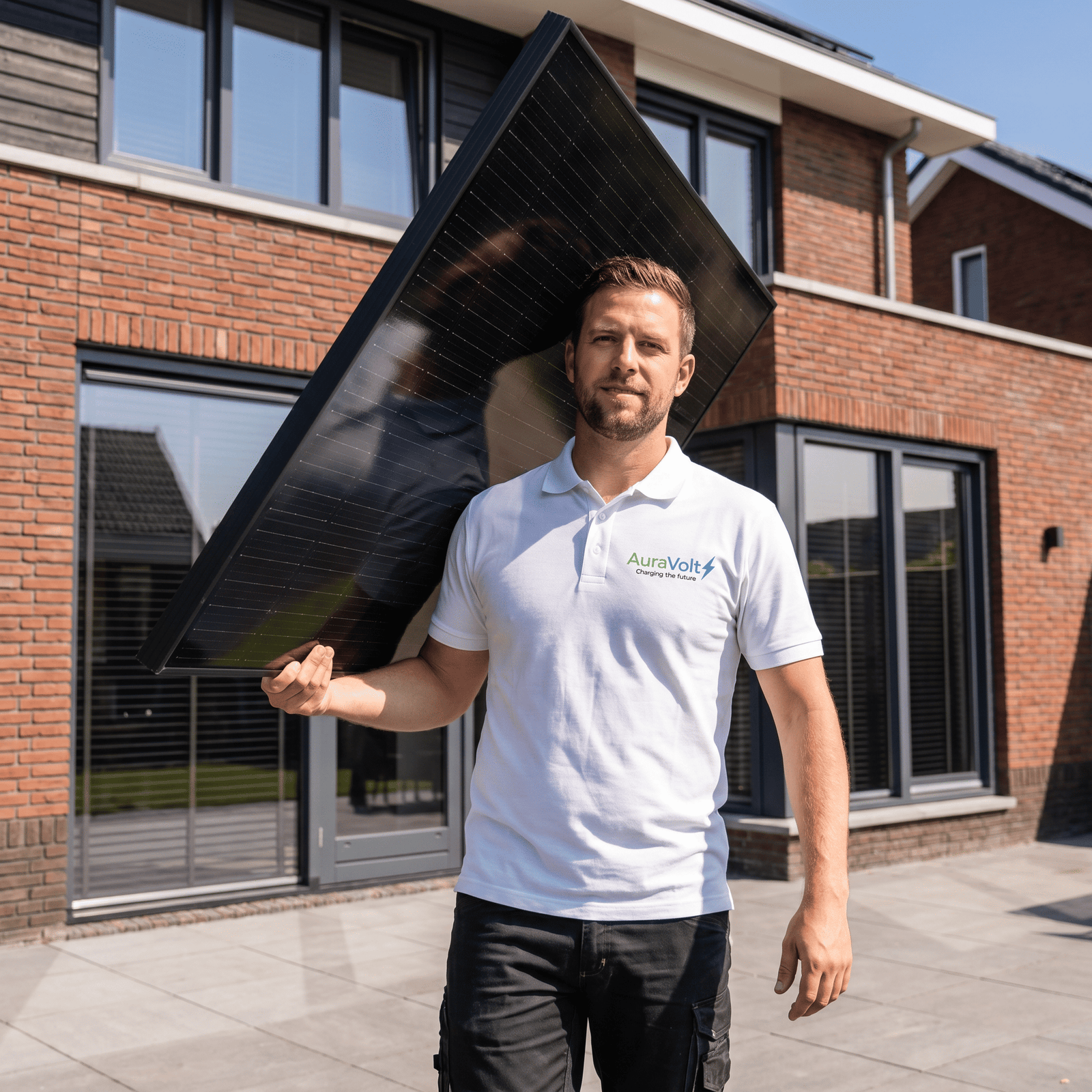 Zonnepanelen op dak geïnstalleerd door AuraVolt
